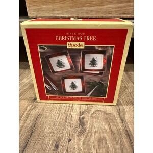 Spode Christmas Tree Collection Tidbit Square Plates, 5" Set of 4